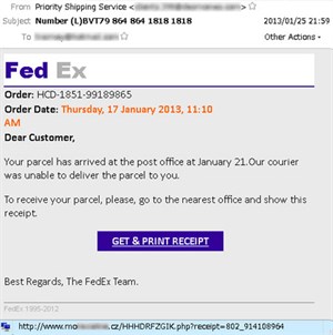 Giả mạo dịch vụ FedEx để rải mã độc