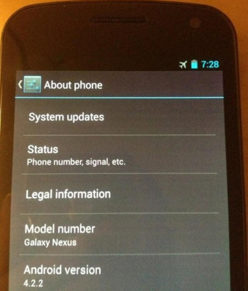 Android 4.2.2 đang thử nghiệm trên Galaxy Nexus Android 4.2.2 đang thử nghiệm trên Galaxy Nexus