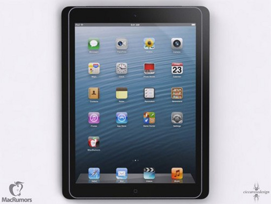 iPad 5 giả tưởng so kích cỡ với iPad 4 và iPad Mini