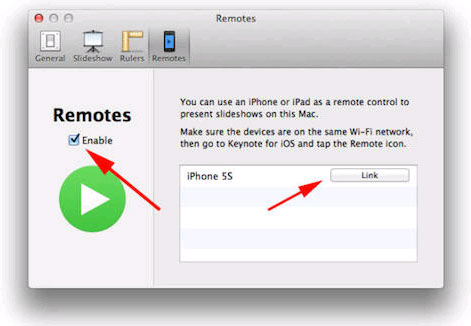 Thiết lập trên máy tính Mac. Sử dụng iPhone để điều khiển thuyết trình từ xa