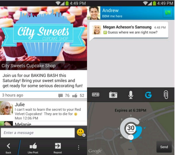 Bản cập nhật BlackBerry Messenger BlackBerry Messenger cập nhật cho Android và iOS