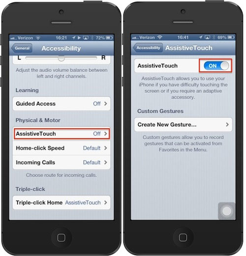 Bật tính năng AssistiveTouch Sử dụng phím Home cảm ứng trên các thiết bị iOS