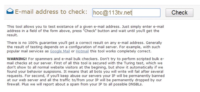 Kiểm tra email trên Smart-IP.net Cách xác thực địa chỉ email là thật hay giả