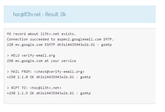 Kiểm tra email trên Free Email Verifier Cách xác thực địa chỉ email là thật hay giả