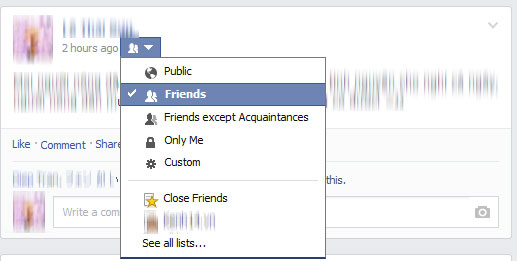 Tùy chỉnh nhóm đối tượng hiển thị cho từng bài đăng 9 thủ thuật để giữ bí mật cho bản thân trên Facebook