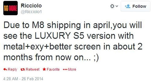 Galaxy S5 vỏ kim loại có thể ra mắt vào tháng 5 Galaxy S5 vỏ kim loại có thể ra mắt vào tháng 5