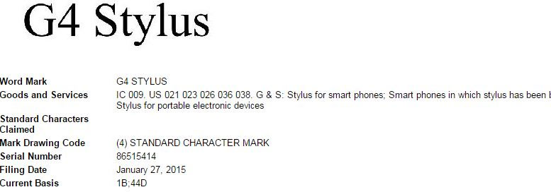 thông tin LG G4 Stylus