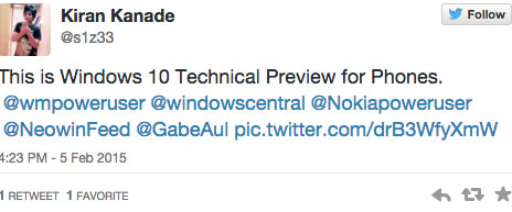 Những ảnh chụp màn hình đầu tiên của Windows 10 for Phones