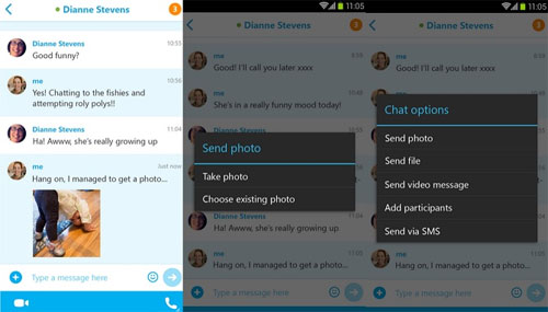 Skype cho Android phiên bản 5.2 cho phép chia sẻ ảnh offline