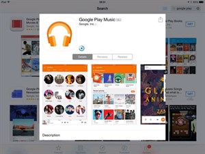 Google Play Music có phiên bản cho iPad