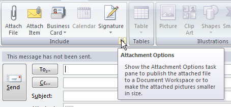Tự động chỉnh lại kích thước ảnh đính kèm trong Outlook 2007