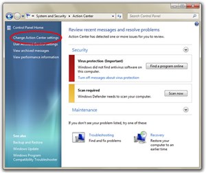 Vô hiệu hóa hệ thống cảnh báo trong Windows 7