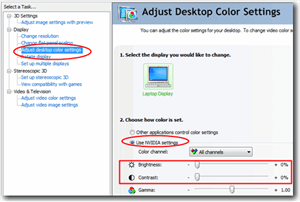 Phần mềm điều chỉnh độ tương phản trên Dell Studio One Desktop