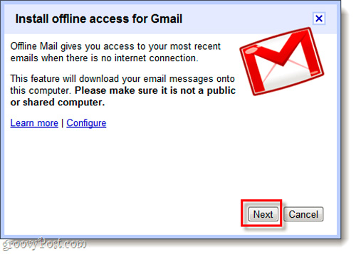 Sao lưu dữ liệu Gmail sử dụng chế độ Offline