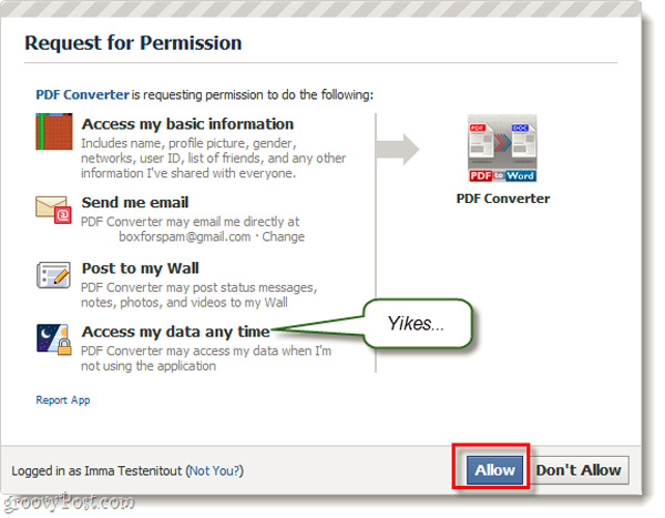 Chuyển đổi định dạng PDF thành Docs với Facebook App