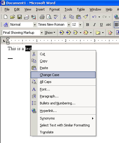 Thủ thuật Office: Tạo Shortcut Context menu trong MSWord