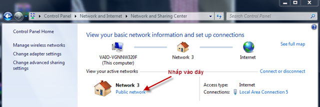 Chuyển về chế độ Home Network Chuyển về chế độ Home Network