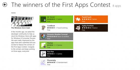 Đó là những ứng dụng chiến thắng trong cuộc thi viết ứng dụng do Microsoft tổ chức.
