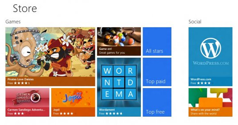 Di chuyển chuột sang phải, người dùng sẽ thấy các ứng dụng được chia theo mục như Game, Mạng xã hội.