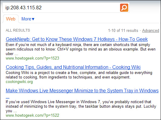 Tìm theo địa chỉ IP