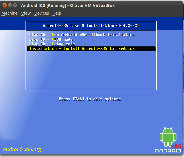 Chọn chế độ Installation