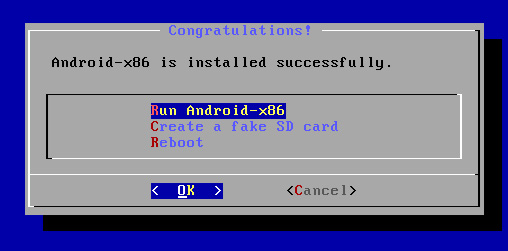 Chọn Run Android-x86