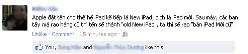 Những câu chuyện phiếm về New iPad trên mạng.