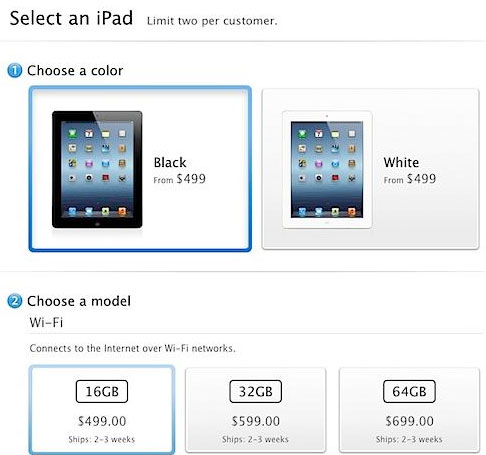 Thời gian giao iPad sau đặt hàng lên tới 2-3 tuần 