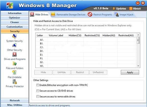Tùy chỉnh và quản lí hệ thống trong Windows 8