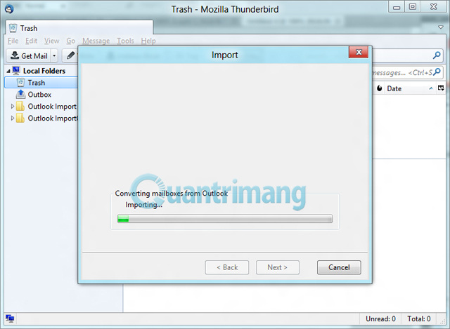 Chuyển email từ Outlook sang Thunderbird