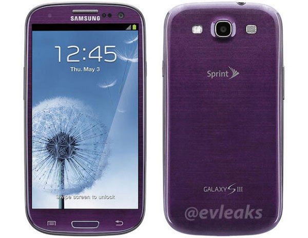 Samsung Galaxy S III màu tím Samsung Galaxy S III sẽ sớm có màu tím