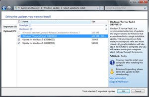 Windows 7 sẽ tự động cài đặt Service Pack 1 vào ngày 20/03
