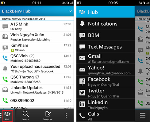 Hướng dẫn sử dụng BlackBerry Hub trên BlackBerry Z10