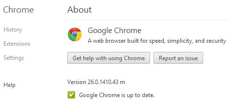 Google chính thức tung ra phiên bản Google Chrome 26, với tên mã đầy đủ là Google Chrome 26.0.1410.43 Google phát hành Google Chrome 26