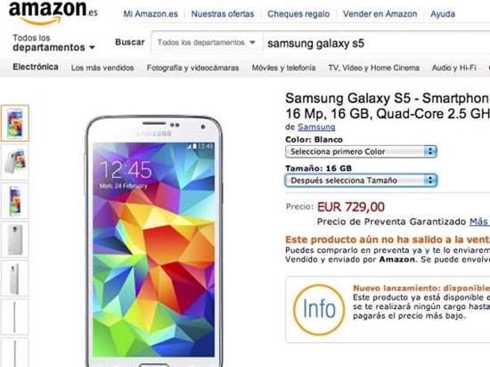 Giá bán Samsung Galaxy S5 Samsung Galaxy S5 đã được đặt hàng ở Anh, giá hơn 21 triệu đồng