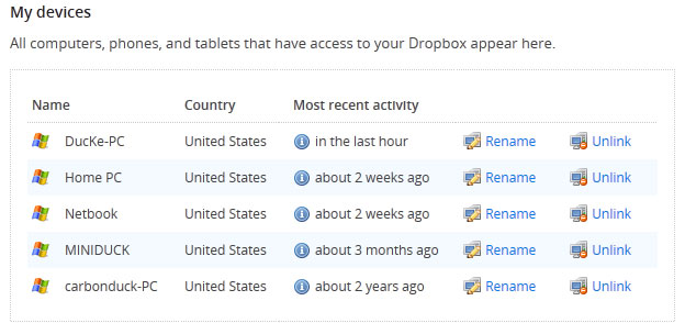 Bỏ liên kết các thiết bị và ứng dụng không liên quan 6 bước để Dropbox an toàn hơn