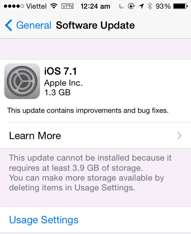 iOS 7.1 Apple bất ngờ tung bản cập nhật iOS 7.1 với nhiều tính năng mới