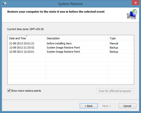 Tạo điểm sao lưu và phục hồi trong Windows 8.1 Tạo điểm sao lưu và phục hồi trong Windows 8.1