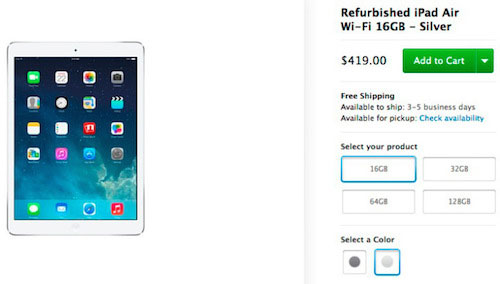 Apple bán iPad Air hàng refurbished rẻ hơn 2 triệu đồng Apple bán iPad Air hàng refurbished rẻ hơn 2 triệu đồng