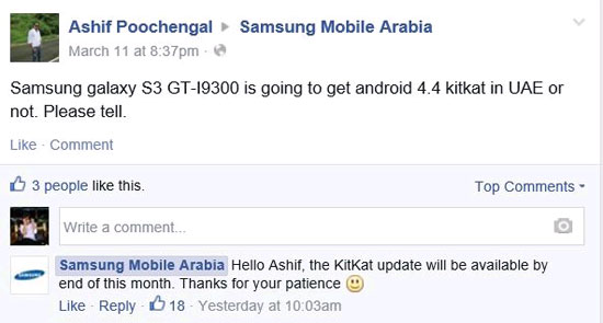 Galaxy S3 chuẩn bị đồng hành cùng Android Kitkat