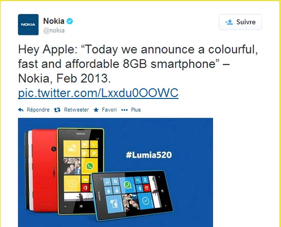Nokia "ném gạch" iPhone 5c 8GB