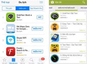 GrabTaxi bất ngờ đứng đầu App Store và Google Play