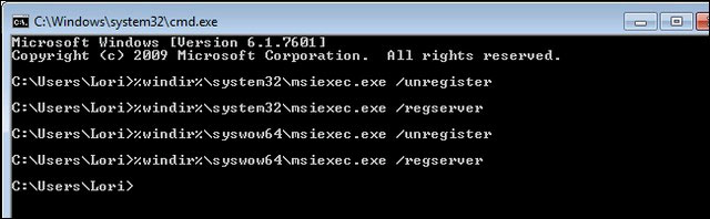Khắc phục lỗi Windows Installer Service trên Windows 7 bản 64 bit Khắc phục lỗi Windows Installer Service khó chịu trong Windows 7