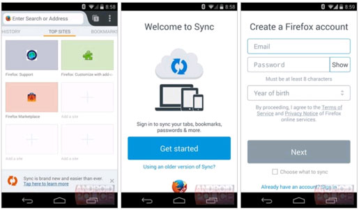 Firefox Beta Firefox Beta cho Android hỗ trợ đồng bộ qua Firefox Account
