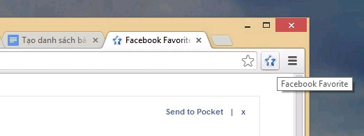Tiện ích của nút Favorite Tạo danh sách bài viết yêu thích trên Facebook trong Chrome