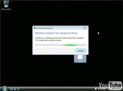 Hệ thống sẽ bị treo khi chạy tệp tin con trỏ chuột động