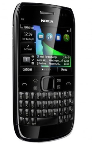 Nokia E6 với màn hình cảm ứng, bàn phím QWERTY