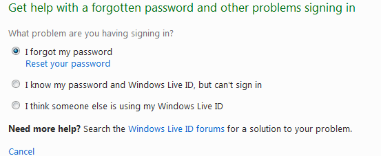 Khôi phục lại mật khẩu tài khoản Windows Live/Hotmail đã mất