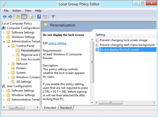 local group policy editor