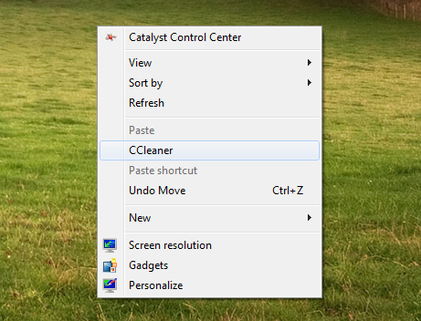context menu